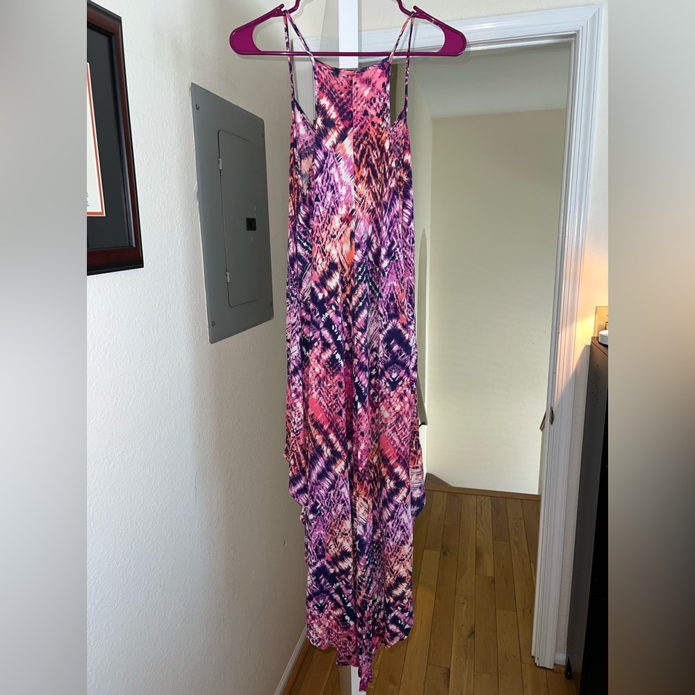 Forever 21 Pink and Purple Patterned High-Low Dress - Picture 4 of 4